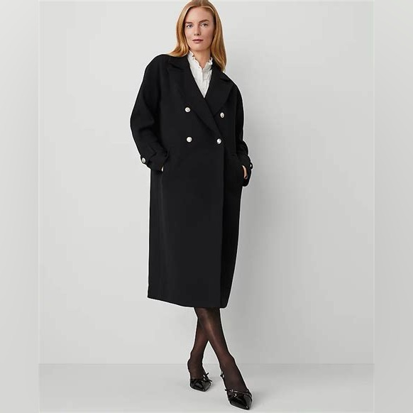 Ann Taylor Double Breasted Dolman Sleeve Coat 825579